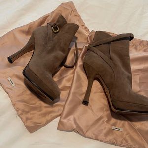 Prada suede booties